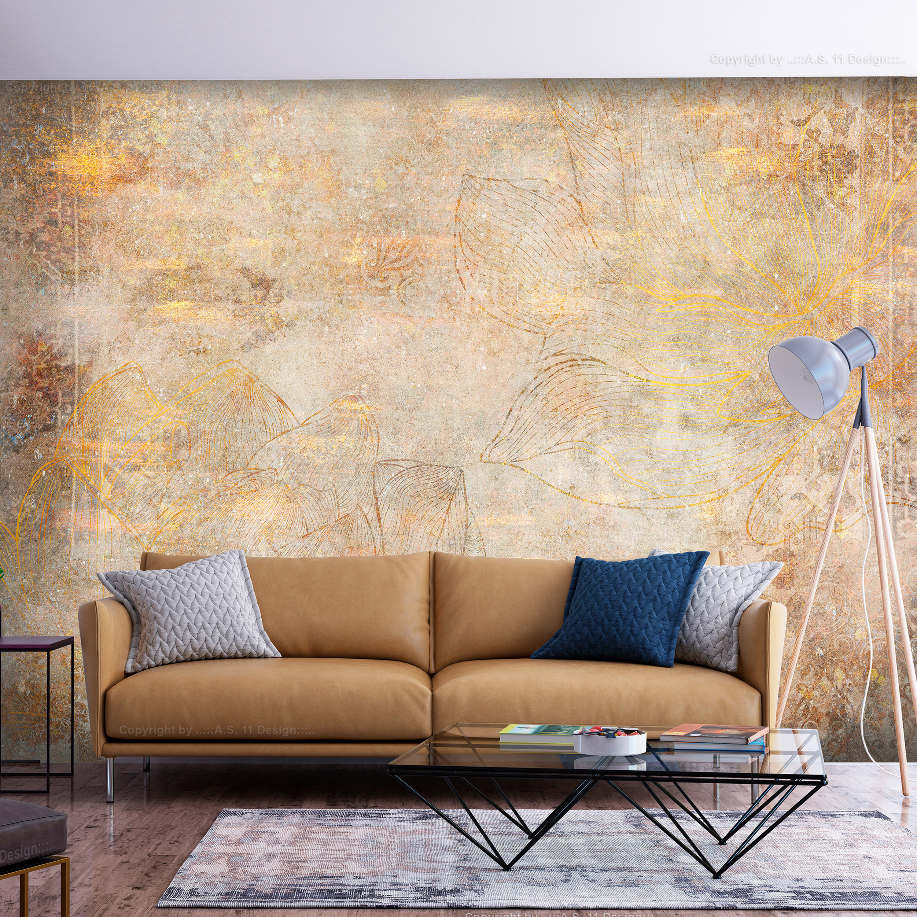 Self-adhesive Wallpaper - Golden Etude - 392x280