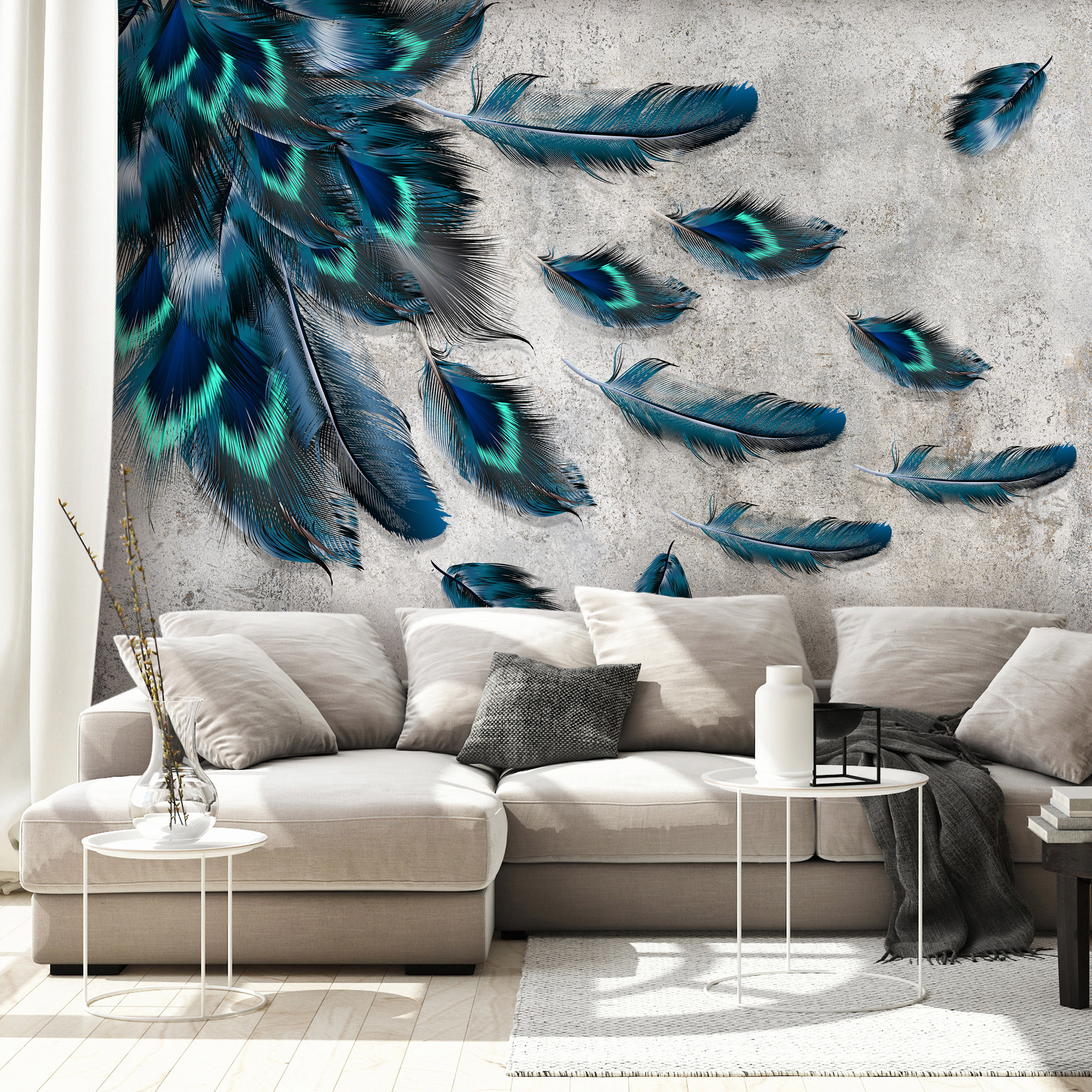Self-adhesive Wallpaper - Blown Feathers - 441x315