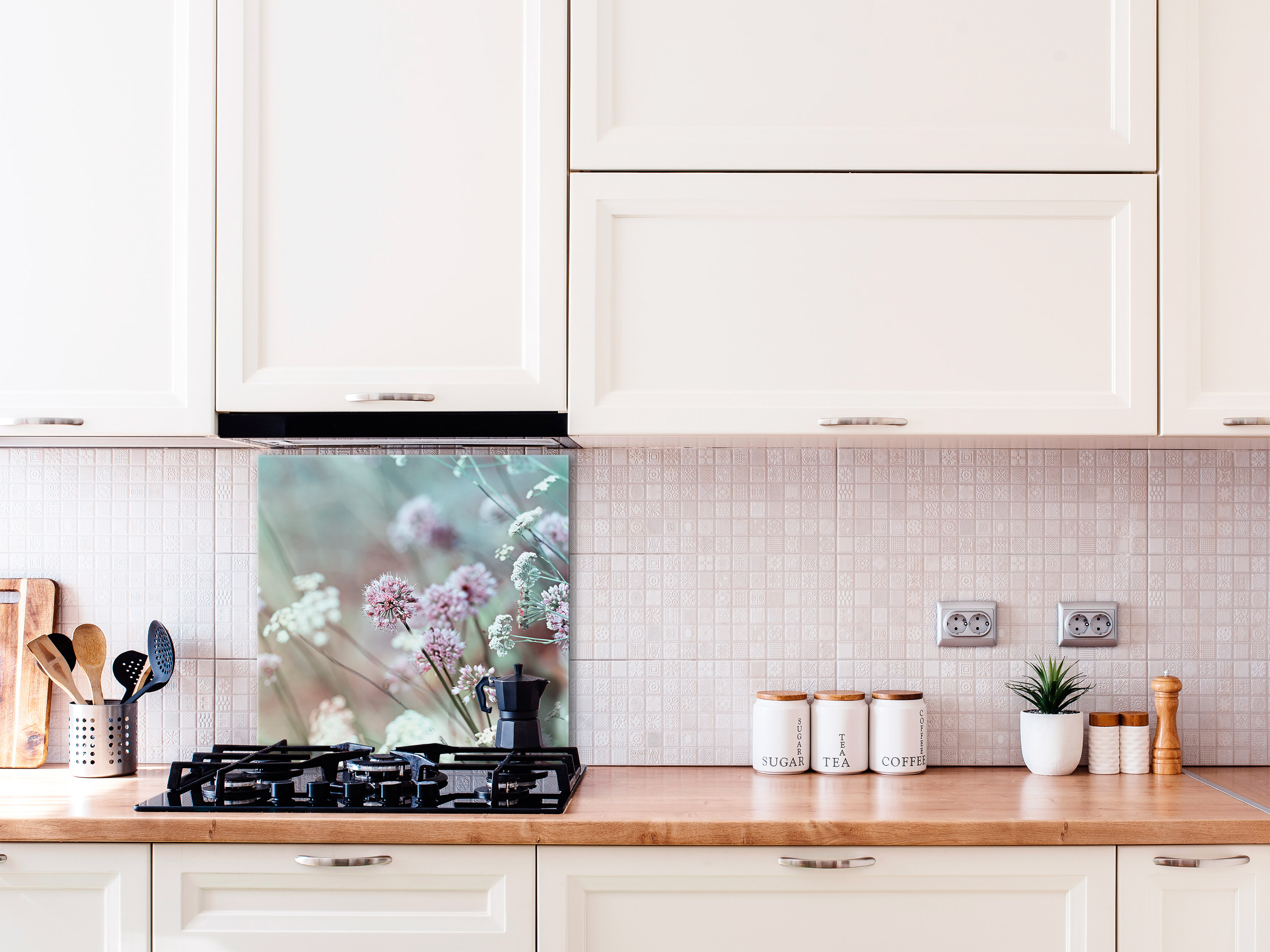 plain white wall panels for kitchen backsplash